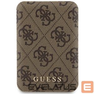 Muud kaubad Guess  Guess Powerbank inductive 15W GUPB5FP4EMGW 5000mAh brown/brown 4G Leather Metal Logo MagSafe 