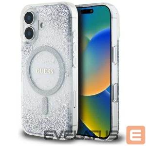 Muud kaubad Guess  Guess HC Resin Bottom Glitter MagSafe case for iPhone 16 - silver 