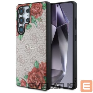 Muud kaubad Guess  Guess Leather 4G Flowers Print Metal Classic Logo MagSafe Case for Samsung Galaxy S25 Ultra - Pink 
