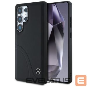 Muud kaubad Mercedes-Benz  Mercedes Leather Curved Stitches Case for Samsung Galaxy S25 Ultra - Black 