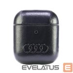Tagakaaned Audi  Audi Leather Big Logo Case for AirPods 1 / 2 - Black 