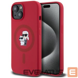 Muud kaubad Karl Lagerfeld  Karl Lagerfeld Silicone Karl&Choupette Heads Ring MagSafe iPhone 15 Case - Red 