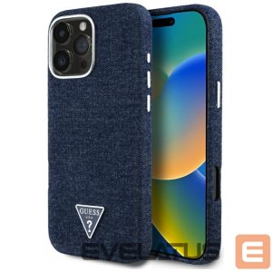 Muud kaubad Guess  Guess Denim Triangle Logo MagSafe iPhone 16 Pro Case - Blue 