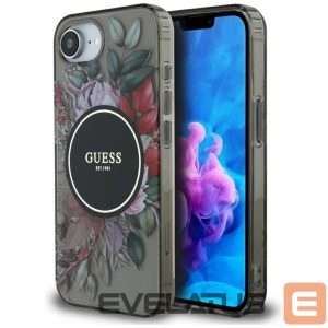 Muud kaubad Guess  Guess IML Flowers MagSafe iPhone 16e Case - Black 