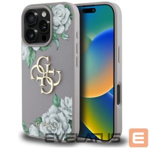 Muud kaubad Guess  Guess Grained Roses Big 4G Logo iPhone 16 Pro Max Case - Purple 