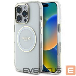 Muud kaubad Guess  Guess IML Metal Colored Circle Classic Logo MagSafe case for iPhone 16 Pro - white 