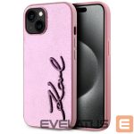 Muud kaubad Karl Lagerfeld  Karl Lagerfeld Wrinkled Metal Signature iPhone 15 Case - Pink 