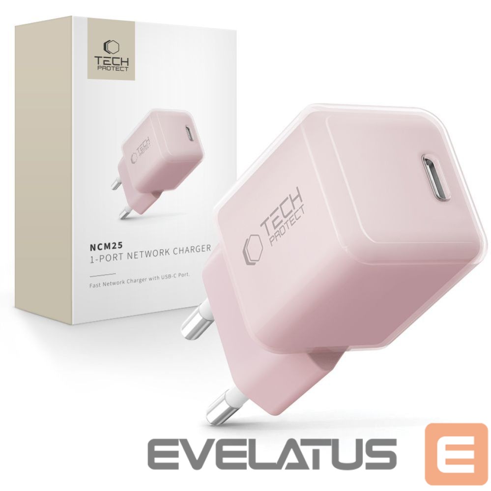 Muud kaubad Tech-Protect Tech-Protect NCM25 USB-C PD 25W Wall Charger - Pink