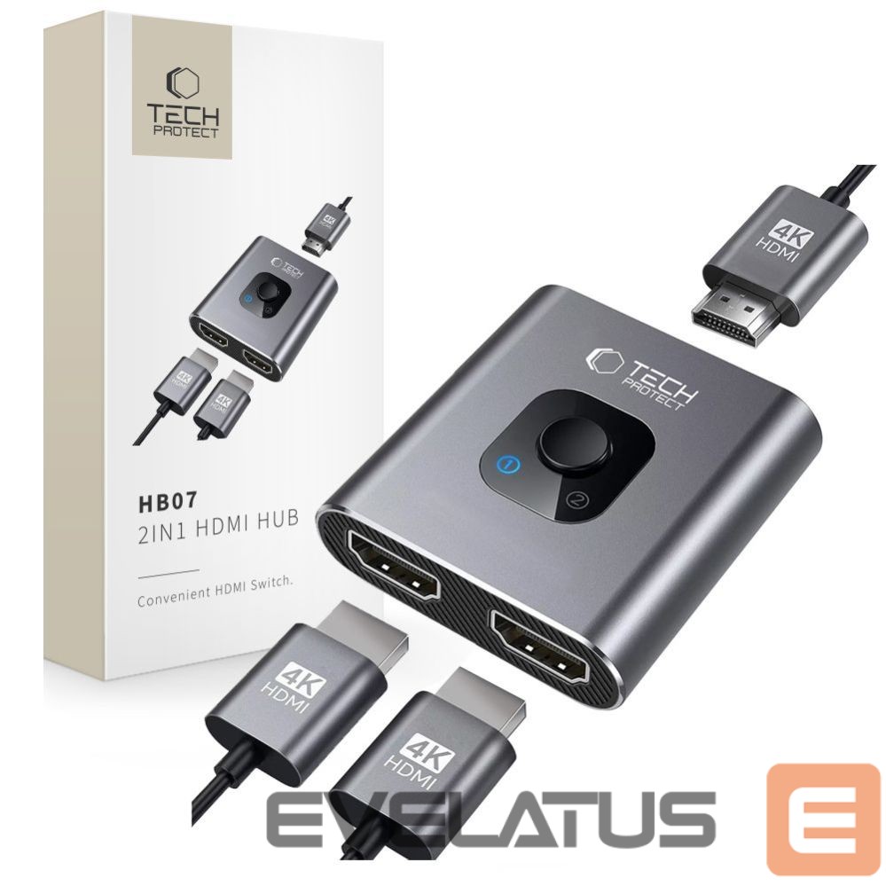 Muud kaubad Tech-Protect Tech-Protect HB07 HUB Adapter 2in1 HDMI 4K 60HZ - gray