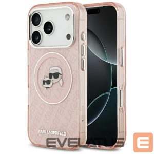 Muud kaubad Karl Lagerfeld  Karl Lagerfeld IML Glitter Karl & Choupette Heads Logo MagSafe Case for iPhone 17 Pro - Pink 