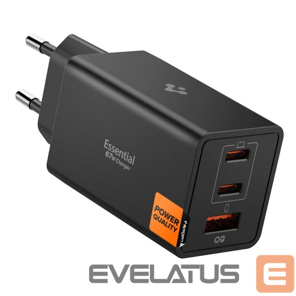 Muud kaubad Spigen Spigen Essential EE673EU 3-port charger 2xUSB-C 1xUSB-A 67W - black