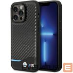 Muud kaubad BMW  BMW Leather Carbon Case for iPhone 13 Pro Max - Black 