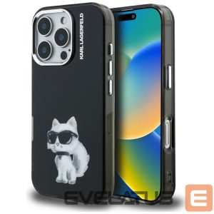 Muud kaubad Karl Lagerfeld  Karl Lagerfeld IML Aquarelle Choupette & Logo iPhone 16 Pro Case - Black 