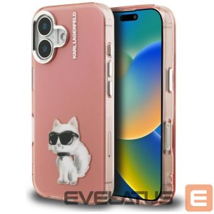 Muud kaubad Karl Lagerfeld  Karl Lagerfeld IML Aquarelle Choupette & Logo iPhone 16 Case - Pink 