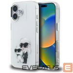 Muud kaubad Karl Lagerfeld  Karl Lagerfeld IML Aquarelle Karl & Choupette & Logo iPhone 16 Case - White 