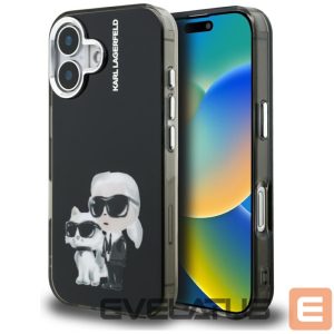 Muud kaubad Karl Lagerfeld  Karl Lagerfeld IML Aquarelle Karl & Choupette & Logo iPhone 16 Case - Black 