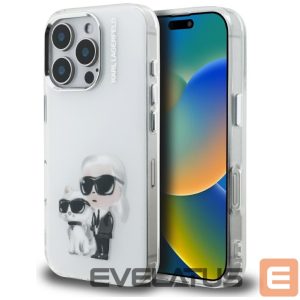 Muud kaubad Karl Lagerfeld  Karl Lagerfeld IML Aquarelle Karl & Choupette & Logo iPhone 16 Pro Case - White 