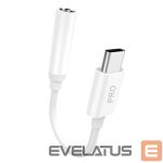 Kaabel Dudao  Dudao audio adapter headphone adapter from USB Type C to mini jack 3.5 mm white (L16CPro white) 