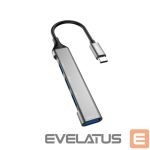 Kaabel Dudao  Dudao HUB 4in1 USB-C - 4x USB-A (3 x USB2.0 / USB3.0) 6.3cm black (A16T) 