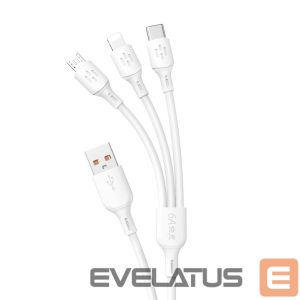 Kaabel Dudao  USB cable - USB C / micro USB / Lightning 480Mb/s 6A 1.2m - white 
