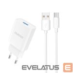 Adaptrid Dudao  Dudao A4EU USB-A 2.1A wall charger - white + USB-A - USB-C cable 