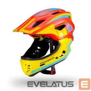 Jalgratta tarvik Rockbros  Rockbros TT-32SOYB-M children's bicycle helmet with detachable chinbar, size M - yellow-orange 