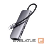 Kaabel Ugreen  Ugreen CM195 ​​6in1 adapter USB-C - HDMI / 2x USB-A 3.0 / USB-C PD / SD / TF reader - gray 