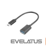 Laadija Lanberg  Adapter Cable USB-C(M) 3.1 -> USB-A(F) 15 cm, Black | AD-UC-UA-04 