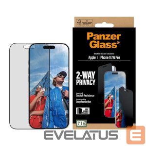Tagakaaned PanzerGlass  Screen protector | Apple | iPhone 17/iPhone 16 Pro | Tempered Glass | Transparent | Ultra-Wide Fit w. EasyAligner 
