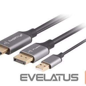 Monitori tarvik Lanberg  HDMI(M)->Displayport(M)  cable 1.8m 4K, Black 