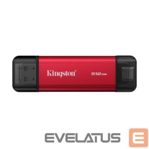 Kõvaketas SSD Kingston  Dual Portable Solid-State Drive, USB Type-A and Type-C | 512 GB | Solid-state drive interface USB 3.2 Gen 2 | Read speed 1050 MB/s | Write speed 950 MB/s 
