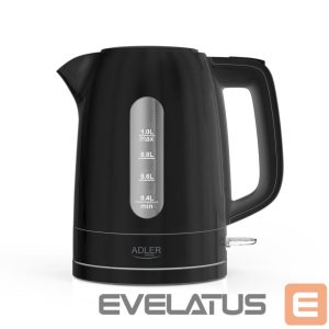 Veekeetja Adler  Kettle | AD 1380b | Electric | 2200 W | 1 L | Polypropylene | 360° rotational base | Black 