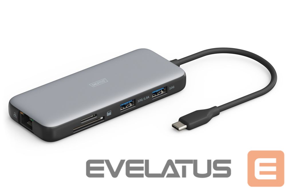 Juhtmevabad kõrvaklapid Digitus USB-C docking station, 8-port | DA-70915 | Ethernet LAN (RJ-45) ports 1 | HDMI ports quantity 2