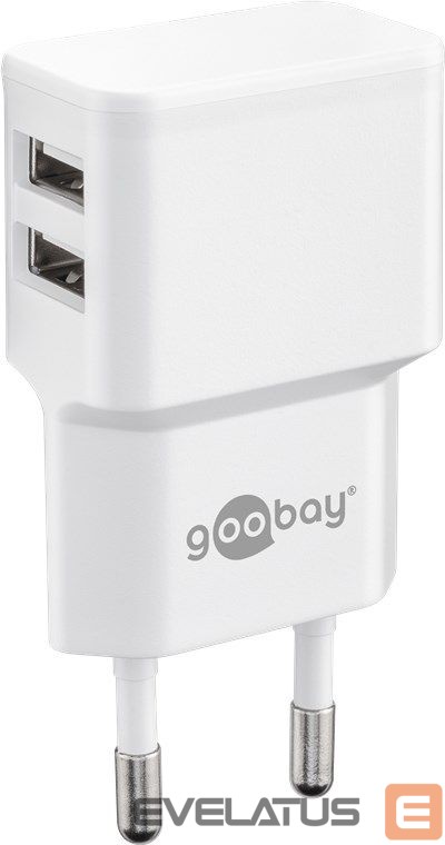 Ruuterid Goobay Dual USB charger 44952 2.4 A, 2 USB 2.0 female (Type A), White, 12 W