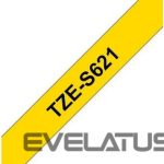 Tarvikud ja tarvikud Brother  TZe-S621 Strong Adhesive Laminated Tape Black on Yellow, TZe, 8 m, 9 mm 