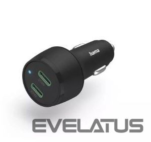 Autolaadijad Hama  Fast charging Auto PD/QC 45W (2X USB-C) Black