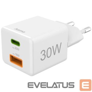 Adaptrid Hama  Mini Adapter USB-C + USB-A 30W White