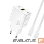 Adaptrid Dudao  Dudao A27TCEU PD 30W GaN USB-A USB-C Wall Charger with USB-C Cable White