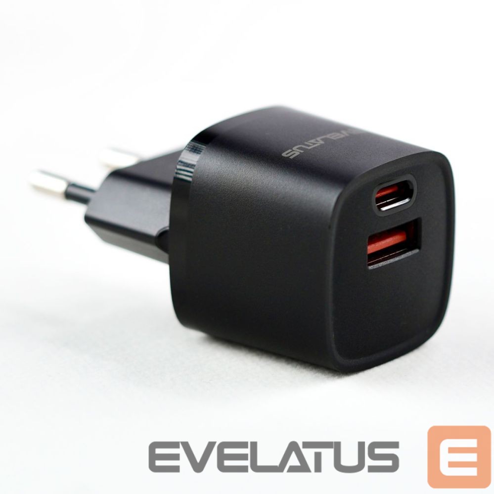 Adaptrid Evelatus USB-A and USB-C 30W Max / EU charger Black