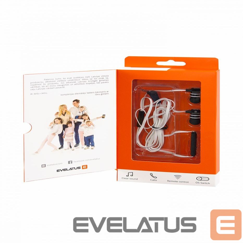 Kõrvaklapid Evelatus Universal Hands Free EEP01 with mic Black