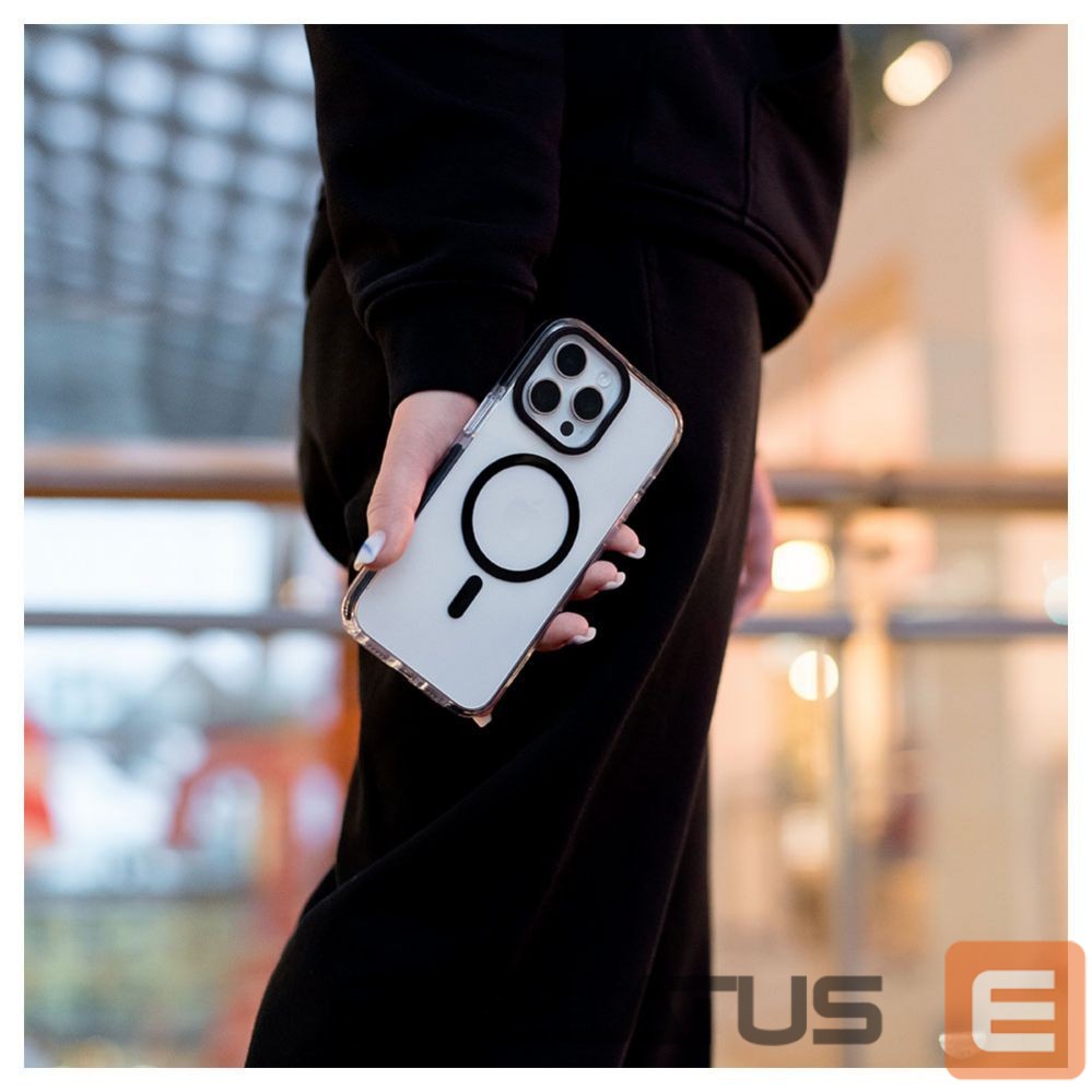Tagakaaned Evelatus Apple iPhone 15 Pro Max Clear Case PC+TPU With MagSafe Transparent Black