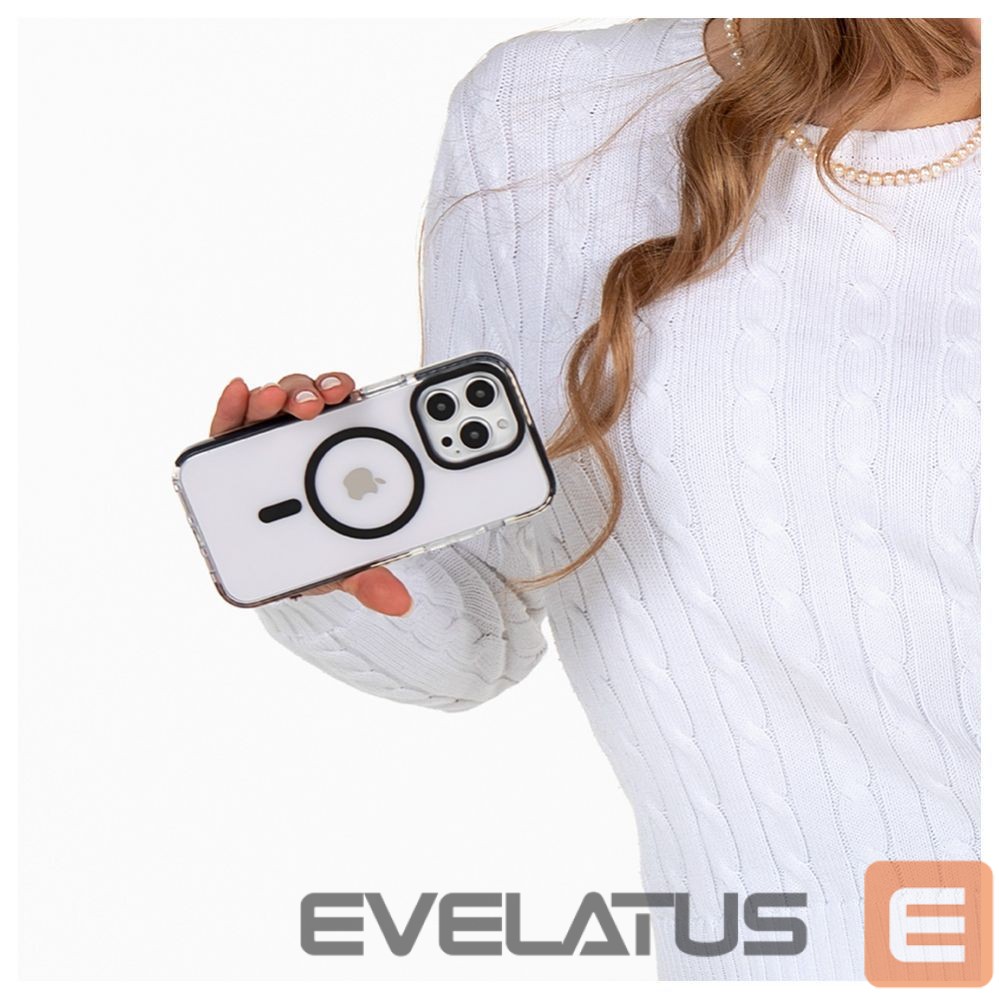Tagakaaned Evelatus Apple iPhone 15 Pro Max Clear Case PC+TPU With MagSafe Transparent Black