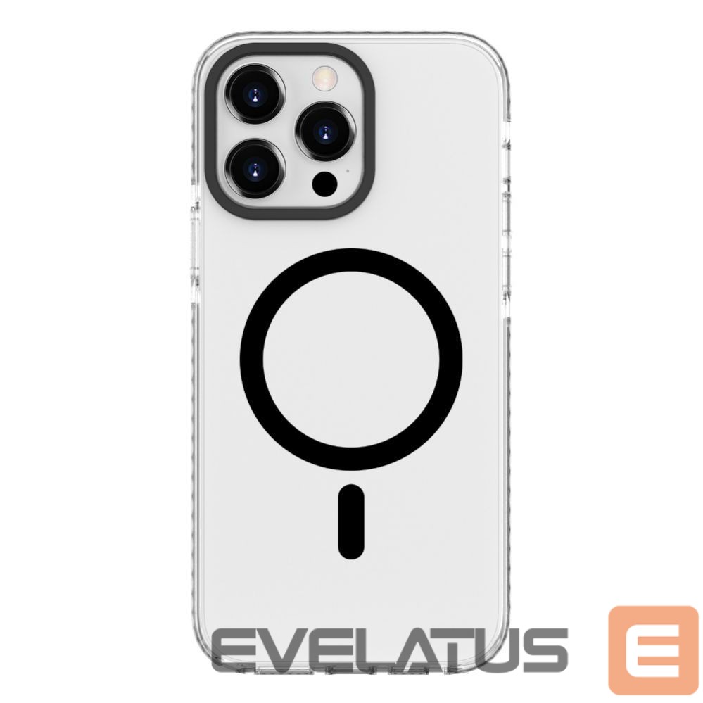 Tagakaaned Evelatus Apple iPhone 15 Pro Max Clear Case PC+TPU With MagSafe Transparent Black