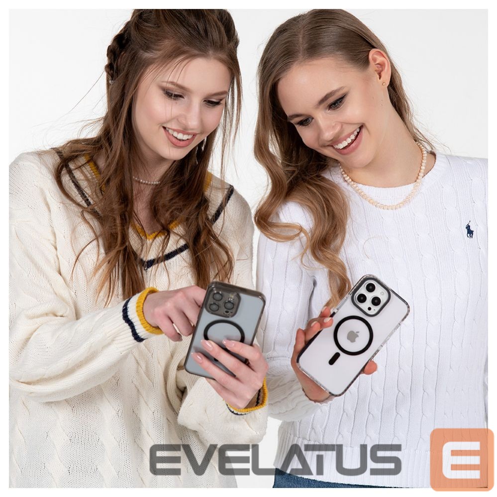 Tagakaaned Evelatus Apple iPhone 15 Pro Max Clear Case PC+TPU With MagSafe Transparent Black