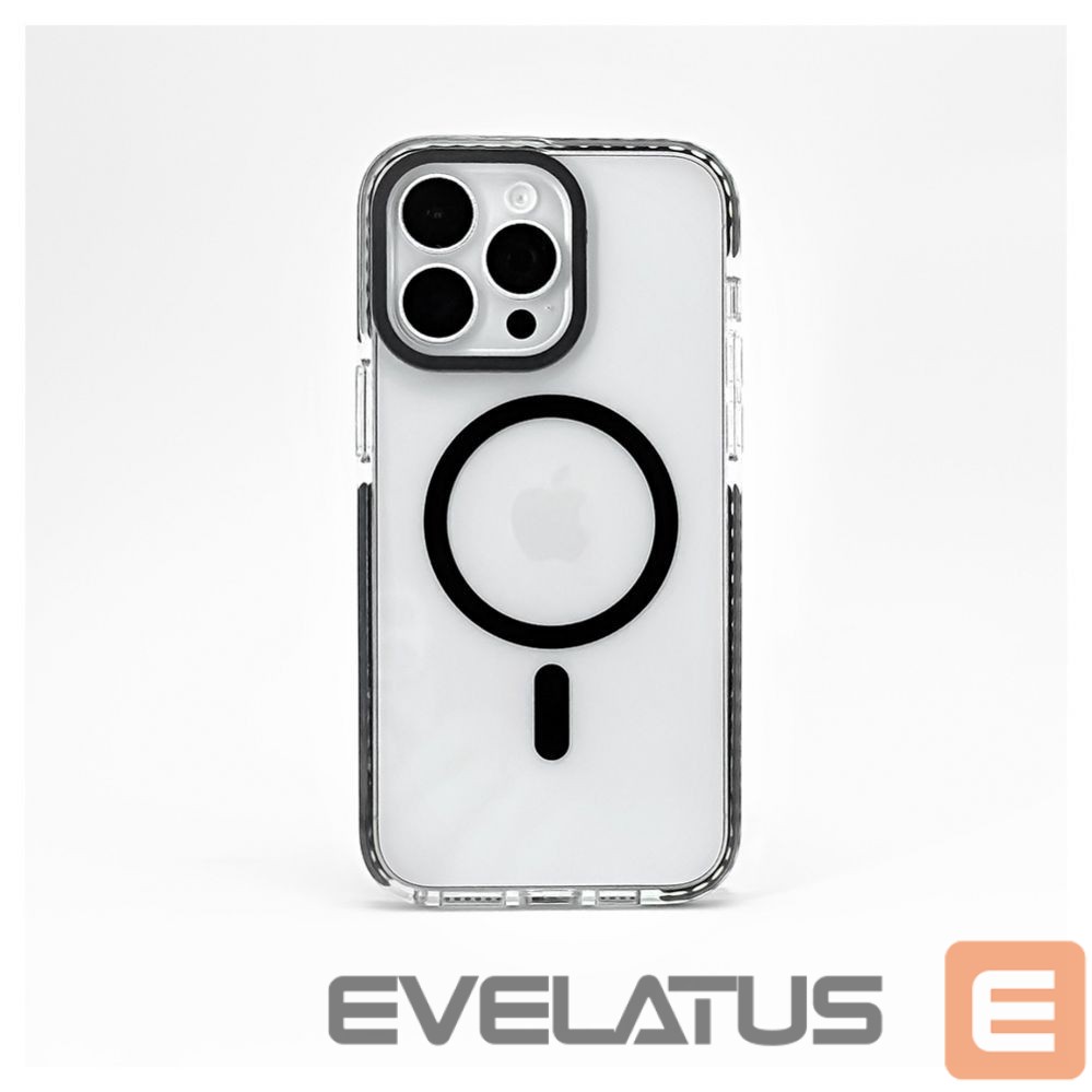 Tagakaaned Evelatus Apple iPhone 15 Pro Max Clear Case PC+TPU With MagSafe Transparent Black