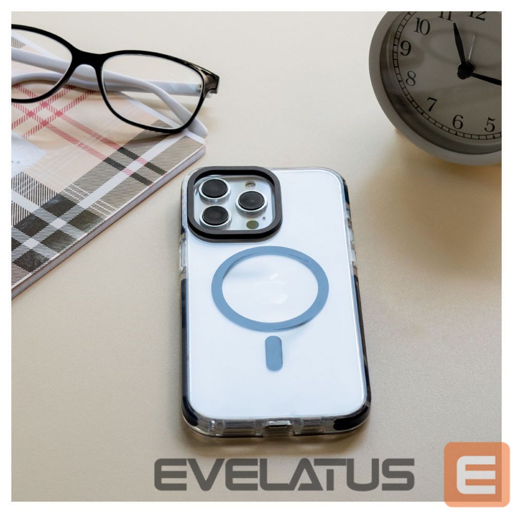 Tagakaaned Evelatus Apple iPhone 15 Pro Max Clear Case PC+TPU With MagSafe Transparent Black