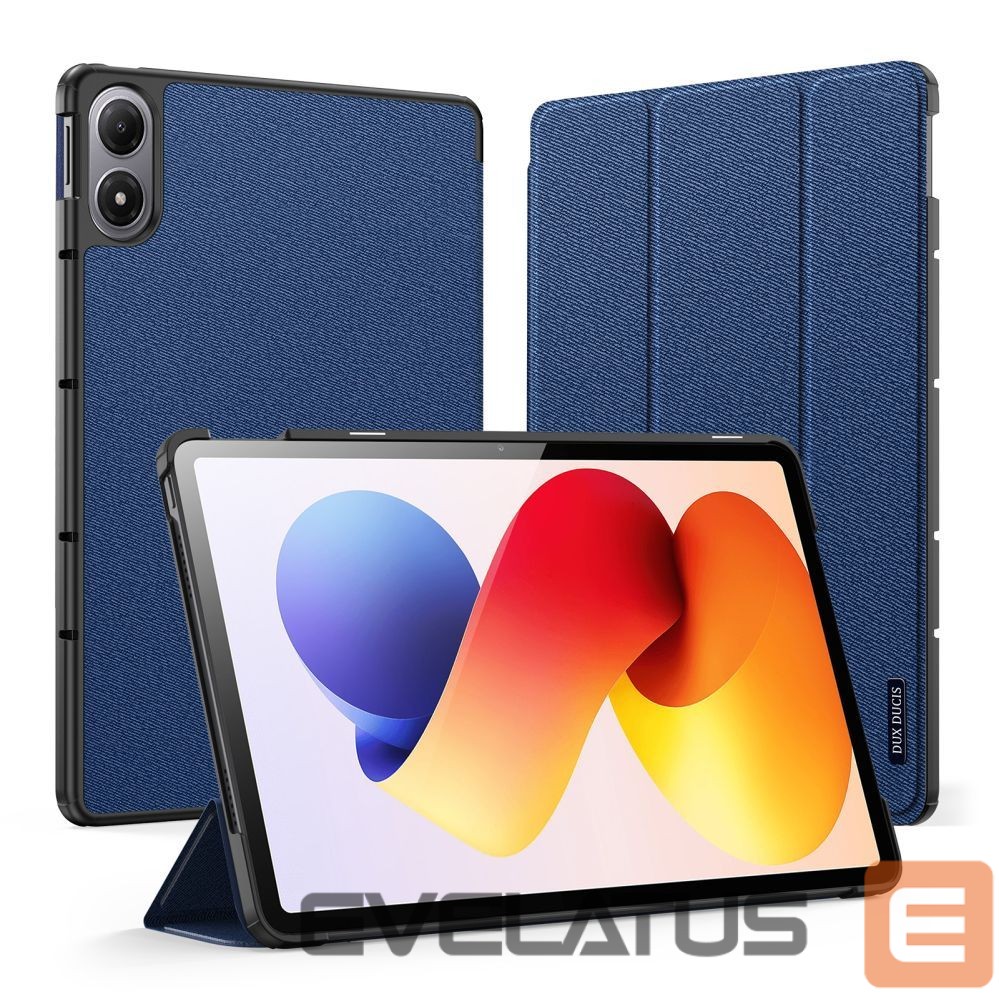 Kaaned Dux Ducis Redmi Pad 2 Pro Domo Series Tri-fold Stand PU Leather Tablet Cover Blue