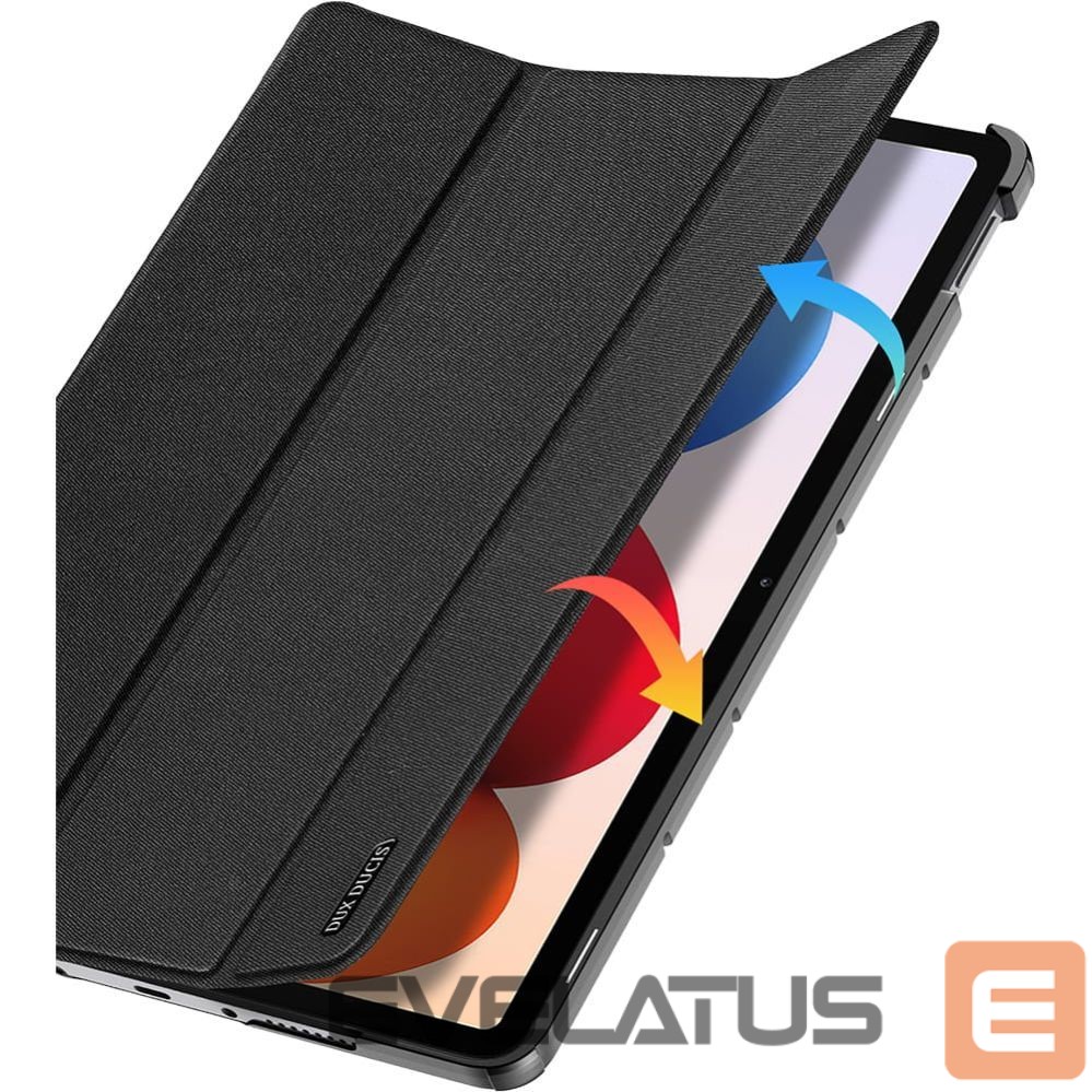 Kaaned Dux Ducis Redmi Pad 2 Pro Domo Series Tri-fold Stand PU Leather Tablet Cover Black