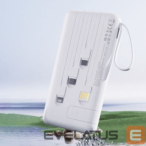Väline aku Dudao Dudao K11 10000mAh Powerbank with Built-in Cables White