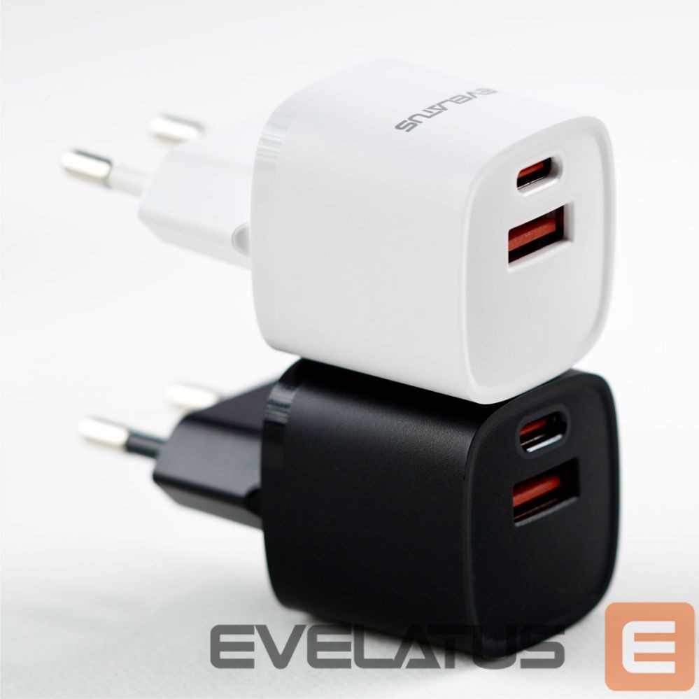 Adaptrid Evelatus USB-A and USB-C 30W Max / EU charger Black